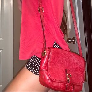 LUXE LEATHER FIELD BAG - Red Leather COACH purse